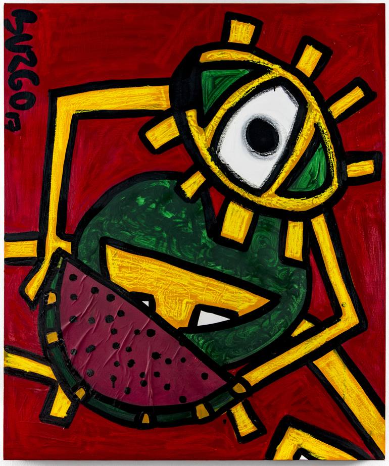 Watermelon devorator Collage by Juliana Del Burgo | Saatchi Art
