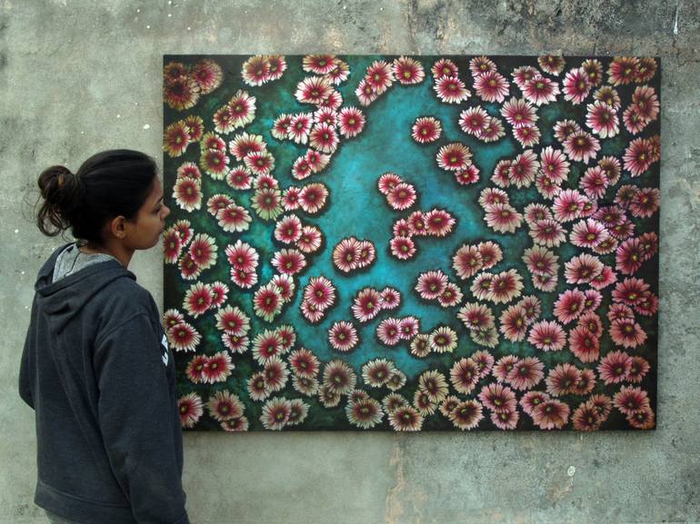 Original Impressionism Floral Painting by Nitiksha Dawar