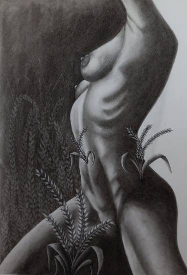 Original Figurative Nude Drawings by Nitiksha Dawar