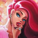 Cherie - Painting with Swarovski crystals by Hristina-Heli Stoycheva