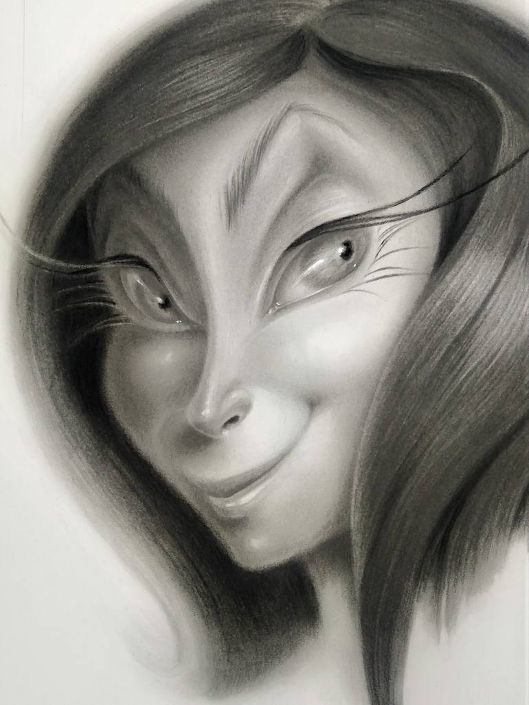 Original Abstract People Drawing by Hristina-Heli Stoycheva