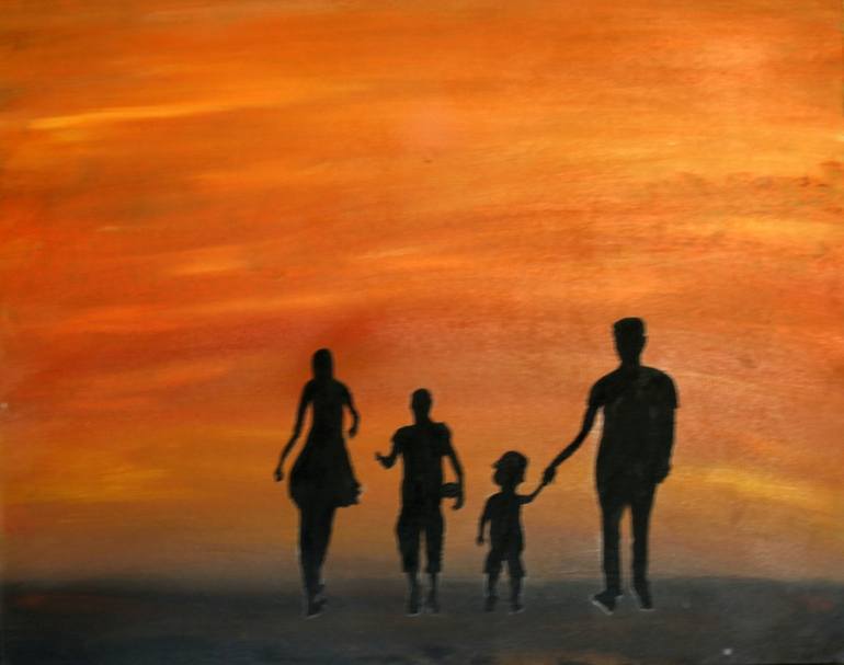 Original Photorealism Family Painting by Tomson Vargheese