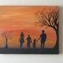 Evening walk is an original landscape acrylic canvas painting. The canvas 56 cm wide and 46 cm tall by 4 cm deep and hanging clip attached on the back. The painting is unframed with protective semi mat varnish.