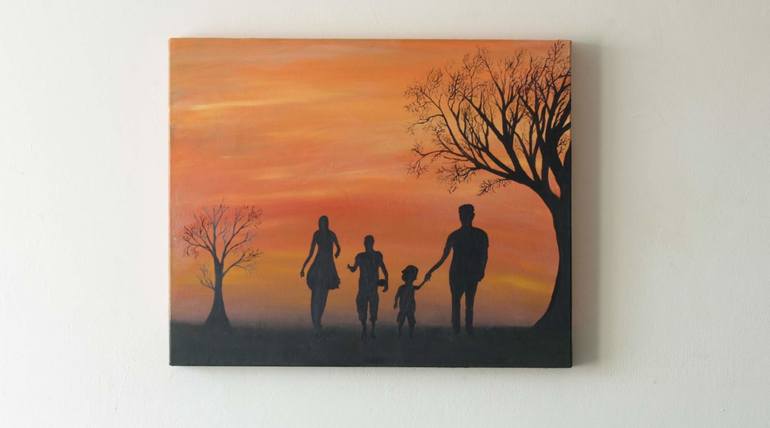 Original Photorealism Family Painting by Tomson Vargheese