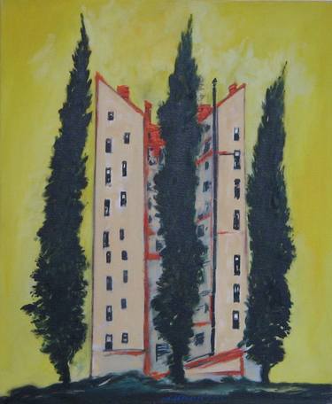 Original Expressionism Architecture Paintings by Milinko Kokovic