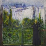 Women on the balcony by Milinko Kokovic