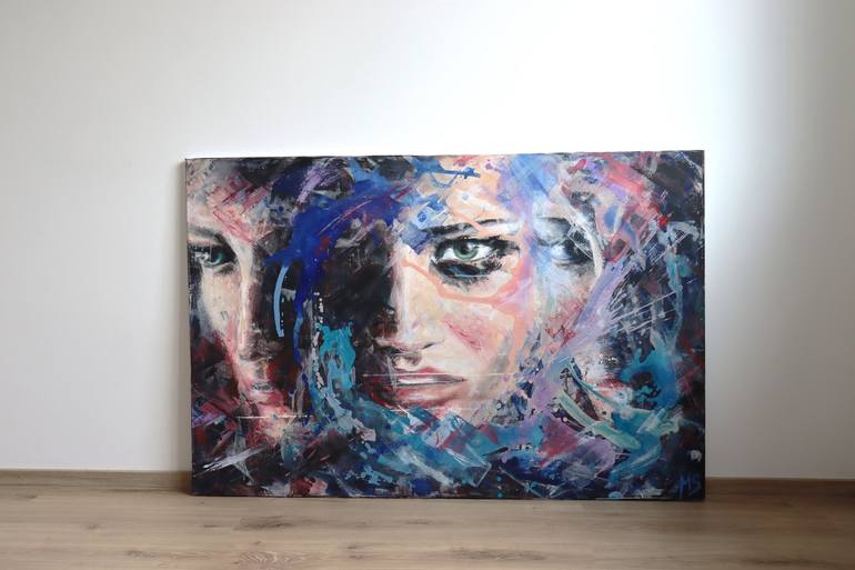 Original Abstract People Painting by Maya Salamatova