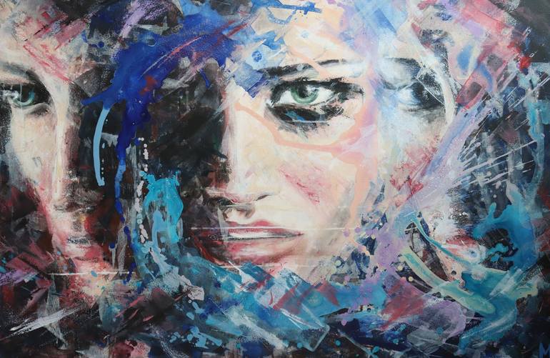 Original Abstract People Painting by Maya Salamatova