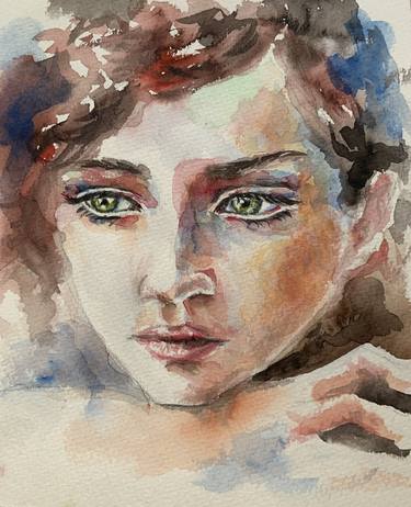 Print of Portraiture Portrait Paintings by Maya Salamatova