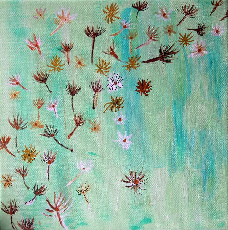 Original Minimalism Floral Painting by Sasha Isakova