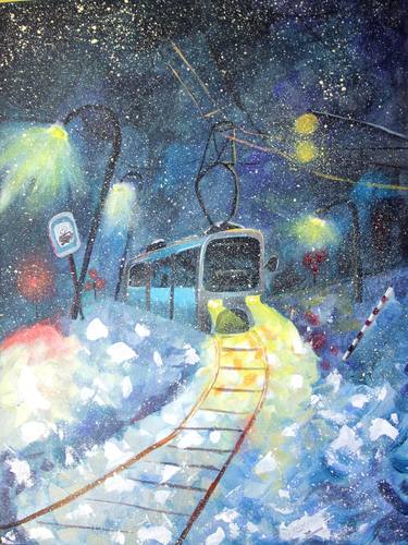 Print of Expressionism Train Paintings by Sasha Isakova