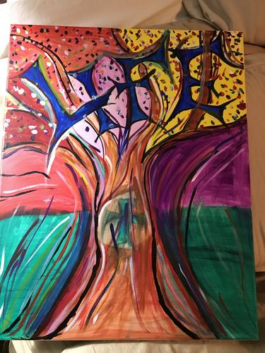 Print of Surrealism Tree Paintings by Carlotta Hunter