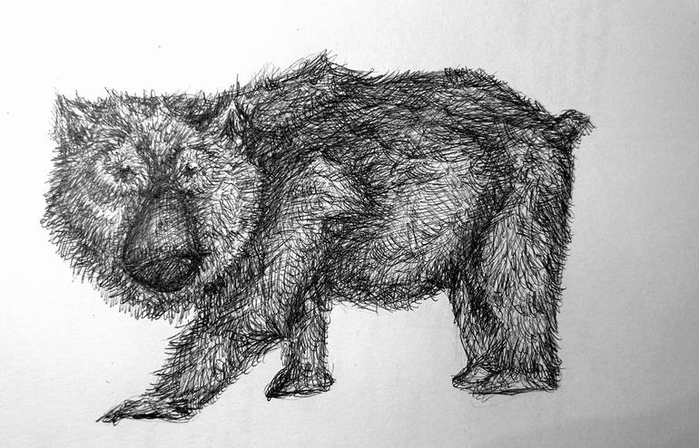 Original Abstract Animal Drawing by Maria Veronica  Lezama