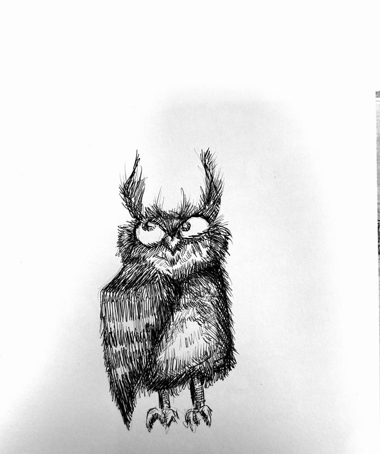 Original Abstract Animal Drawing by Maria Veronica  Lezama