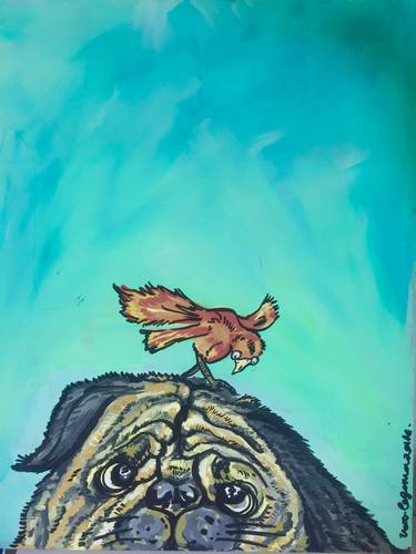 Original Abstract Dogs Paintings by vero lezama