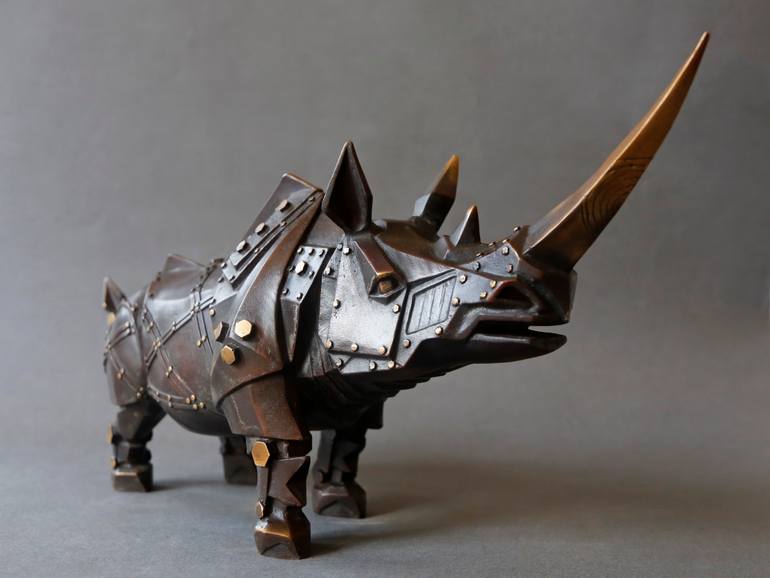 Original Cubism Animal Sculpture by Li-Jen Shih