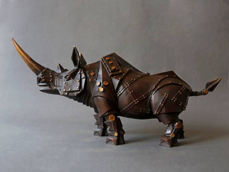Original Cubism Animal Sculpture by Li-Jen Shih