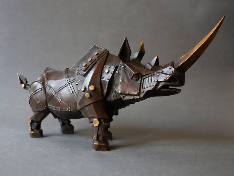 Original Cubism Animal Sculpture by Li-Jen Shih