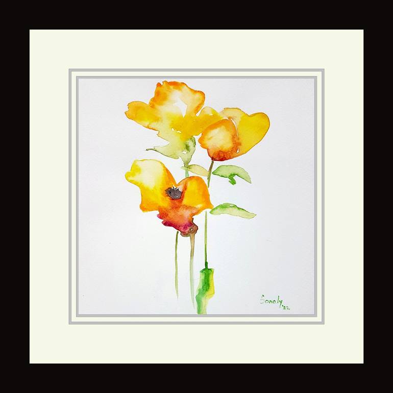 Original Illustration Floral Painting by Sonaly Gandhi