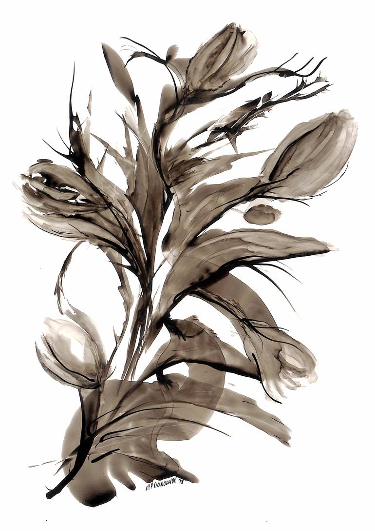 Black and White Flower Painting by Patty Donoghue | Saatchi Art