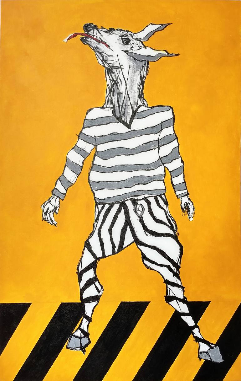 Zebra Crossing Painting by Ravindra Kumar Saatchi Art