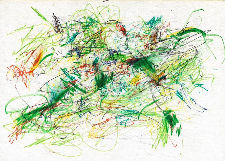 green Drawing by unexpected object | Saatchi Art