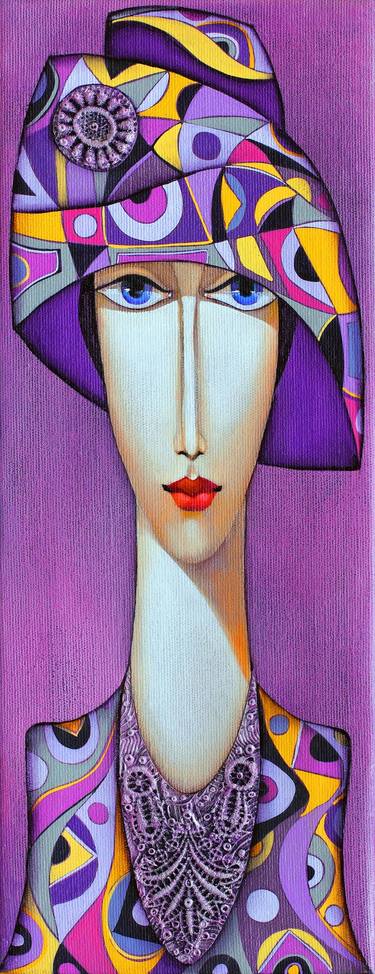 Original Art Deco Women Mixed Media by Wlad Safronow