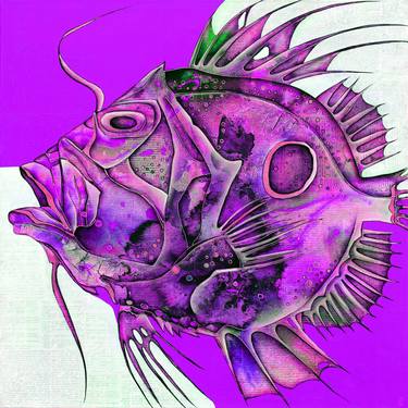 Print of Fish Mixed Media by Wlad Safronow