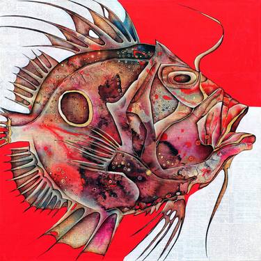 Original Fish Mixed Media by Wlad Safronow