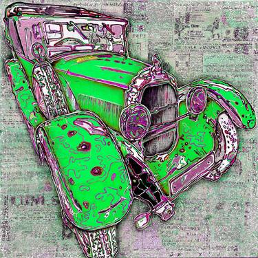 Original Pop Art Car Mixed Media by Wlad Safronow
