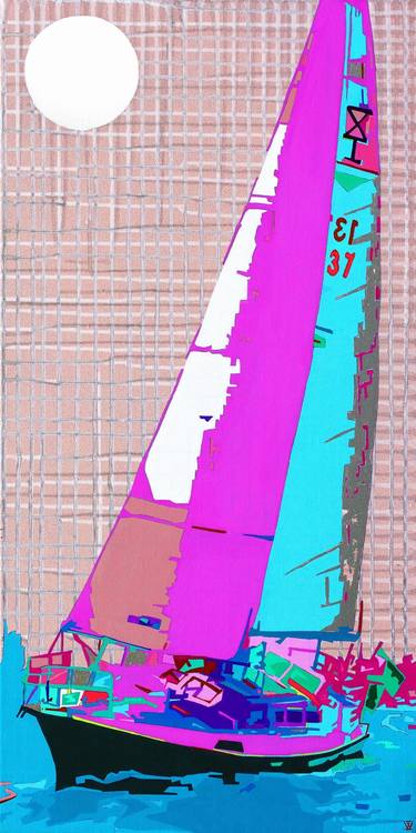 Original Yacht Mixed Media by Wlad Safronow