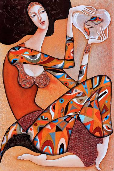 Print of Art Deco Women Mixed Media by Wlad Safronow