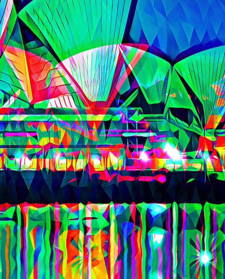 Original Abstract Cities Mixed Media by Wlad Safronow