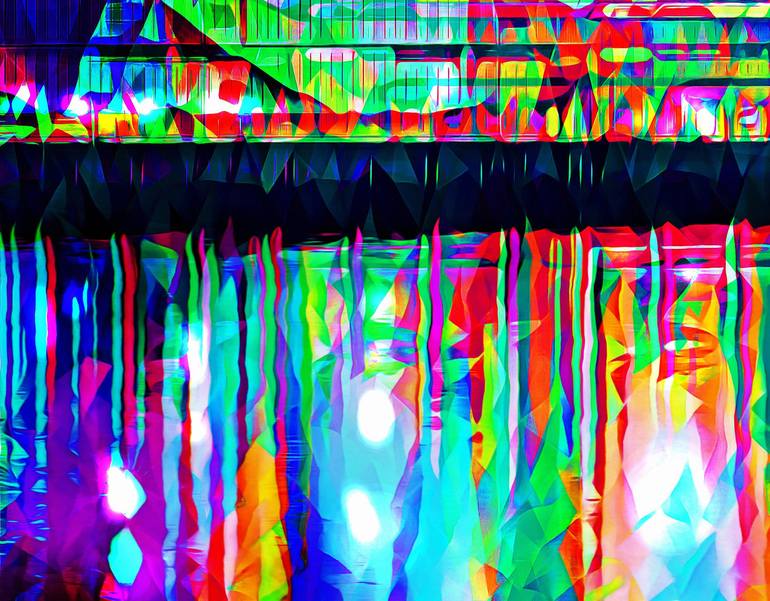 Original Abstract Cities Mixed Media by Wlad Safronow