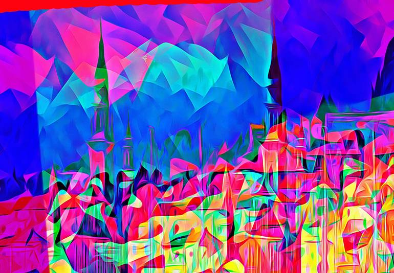 Original Cubism Cities Mixed Media by Wlad Safronow