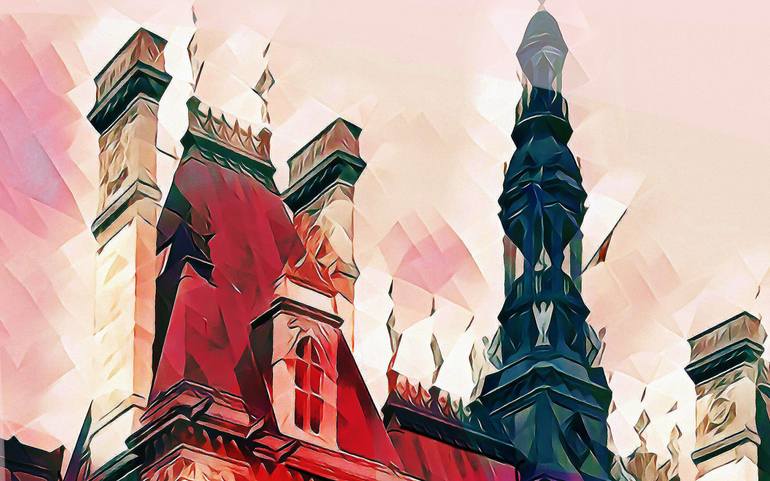 Original Cubism Cities Mixed Media by Wlad Safronow