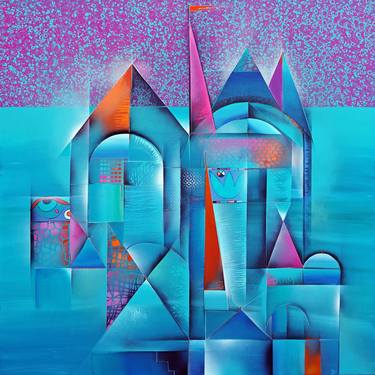 Original Abstract Architecture Paintings by Wlad Safronow