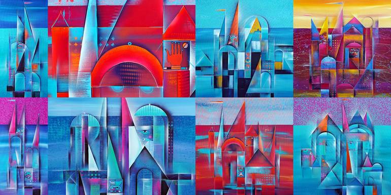 Original Abstract Architecture Painting by Wlad Safronow