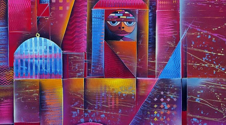 Original Abstract Architecture Painting by Wlad Safronow