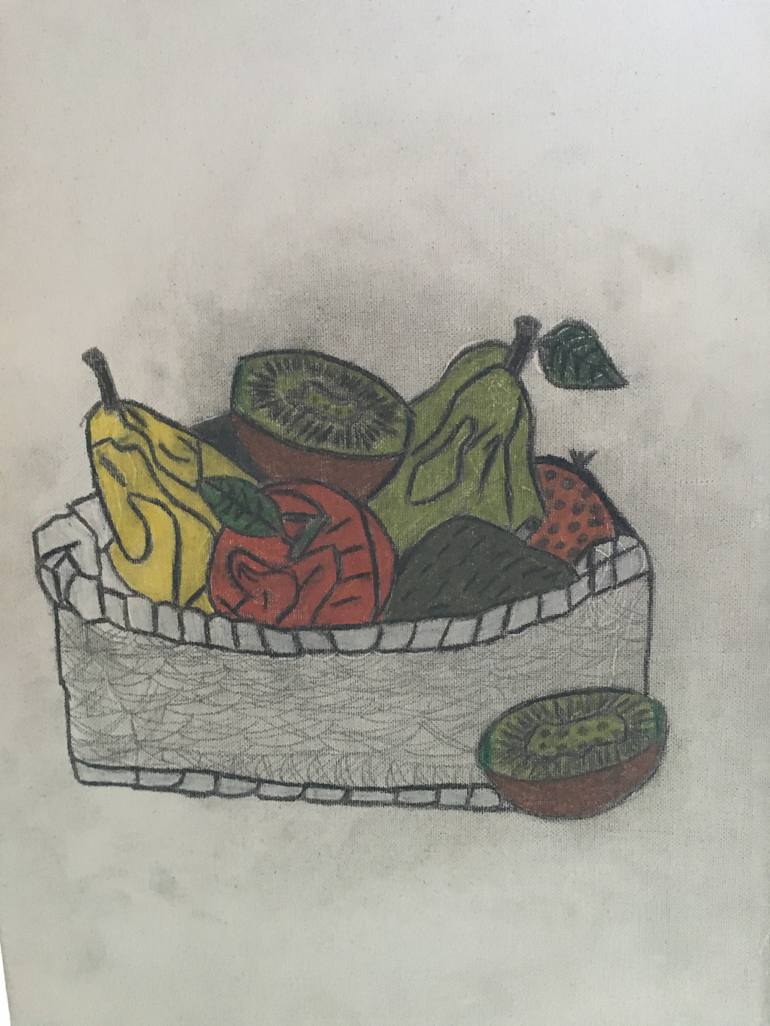 fruit basket pencil sketch