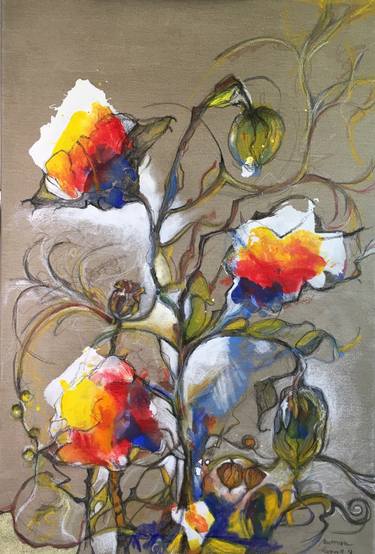 Print of Floral Paintings by Mr Marian Hergouth