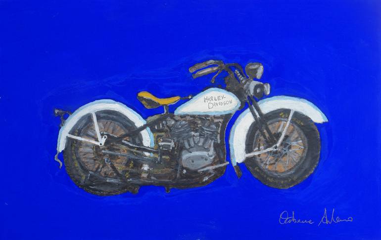 Original Figurative Motorbike Painting by Amedeo Orabona