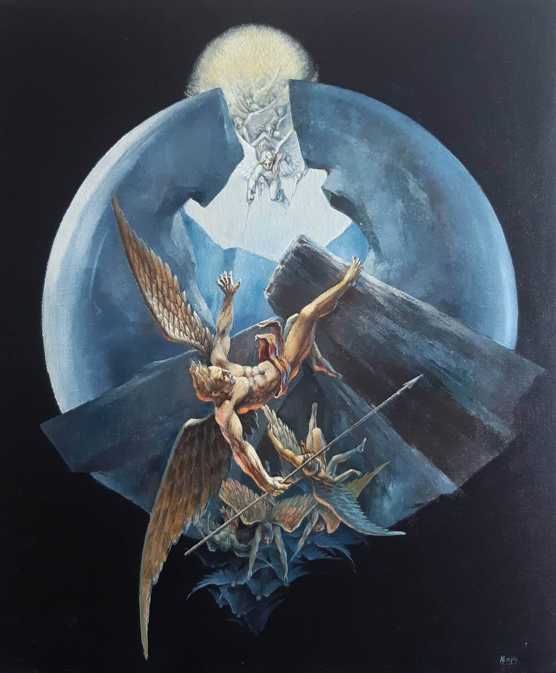 Fallen Angel Painting by Mykola Mamchur | Saatchi Art