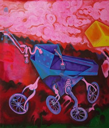 Original Expressionism Bike Paintings by Rudolf Kohn