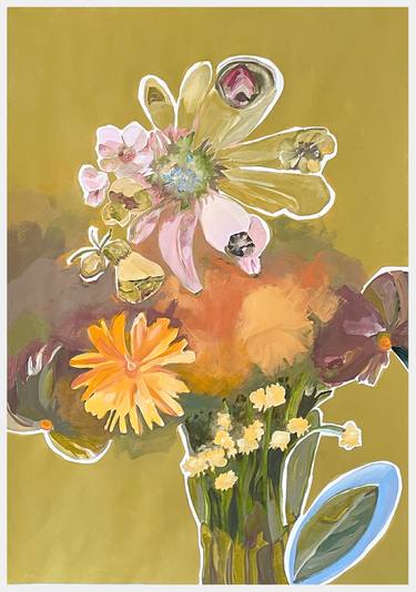Between symbiosis and metamorphosis. Abstract bouquet of flowers. thumb