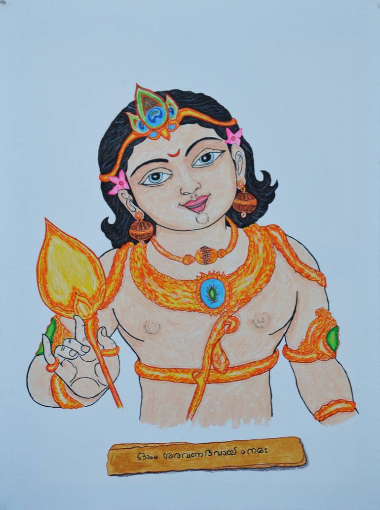 Original Art Deco Religion Painting by Ullas Krishnan