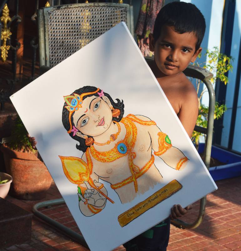 Original Art Deco Religion Painting by Ullas Krishnan
