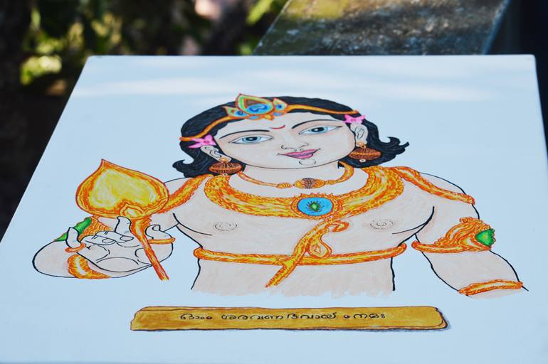 Original Art Deco Religion Painting by Ullas Krishnan