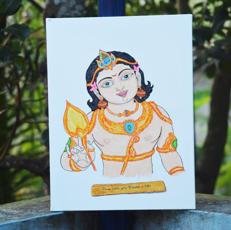 Original Art Deco Religion Painting by Ullas Krishnan