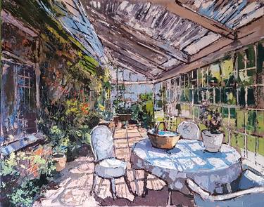 Original Impressionism Garden Paintings by Nikoletta Kiraly